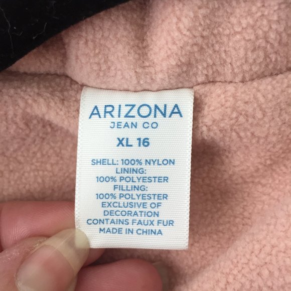 Arizona Jean Co. Rose Gold Puffer Coat Girls XL 16 - Picture 10 of 14